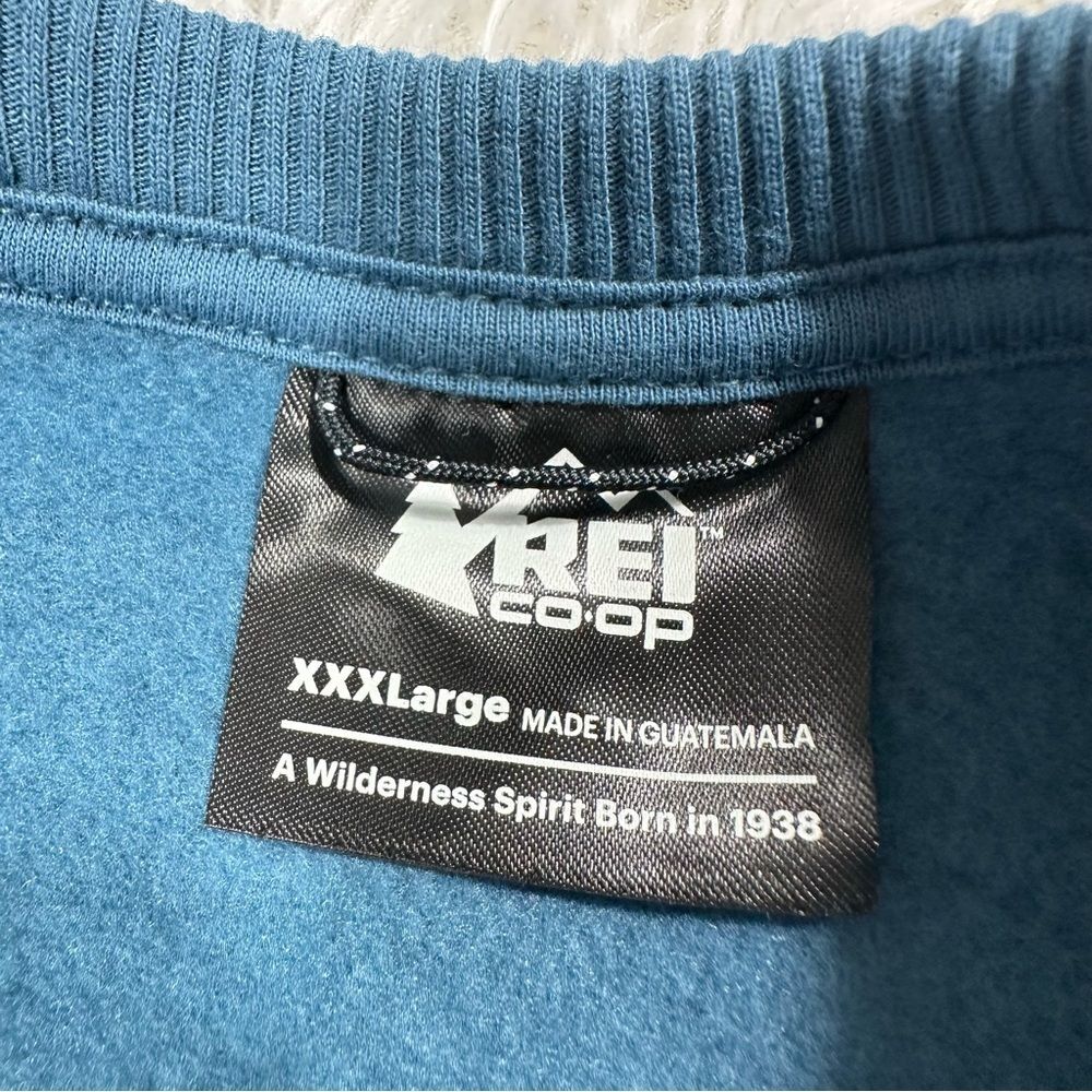 REI Co-op Unisex Sz XXXL Teal Blue Crewneck Sweatshirt Casual Outdoor Pullover - Picture 10 of 12